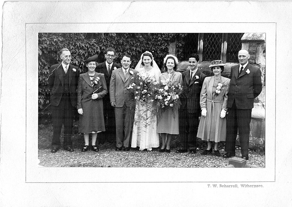 The marriage of Dick Child and Bertha Teasdale at Holderness in East Yorkshire in 1948