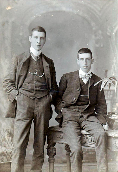 Gower (left) with his brother Stewart, aged about 23