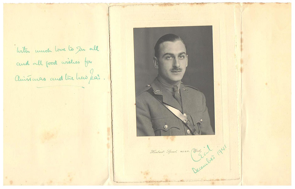 A Christmas card from Cecil sent in 1941