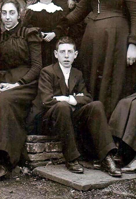 Stewart aged 15 in a family group photo in the garden at Chepstow in 1899.