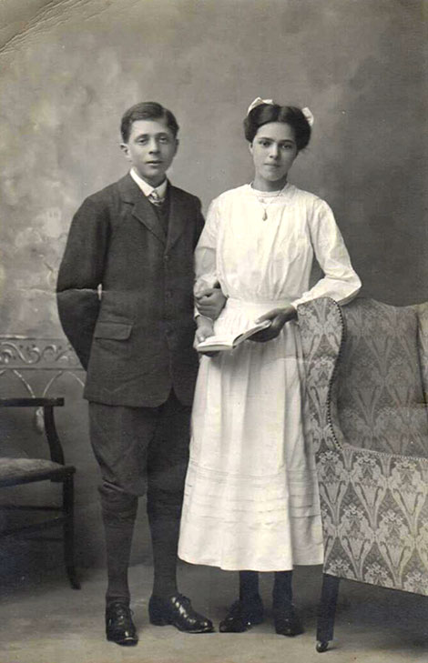 George with his twin sister Amy about 1912