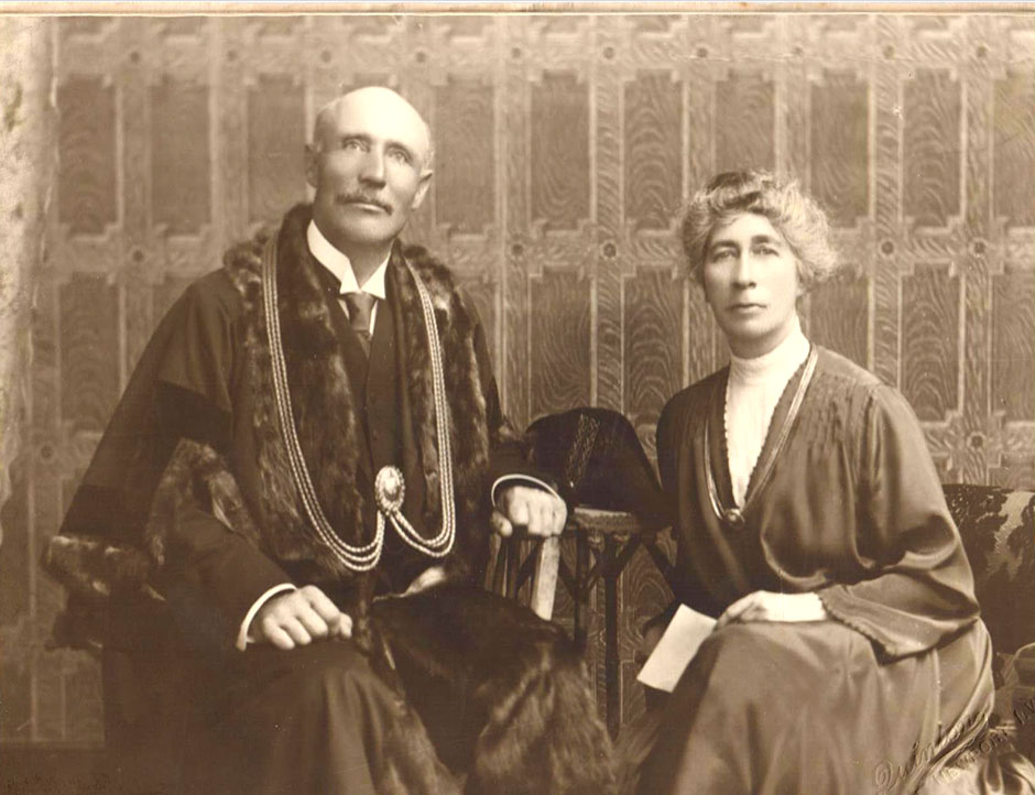 George Fielder Quinton (brother to Alfred’s mother Emma) and his wife Georgina.  This photo from 1923-4 was taken when he was the Mayor of Newport in the Isle of Wight.