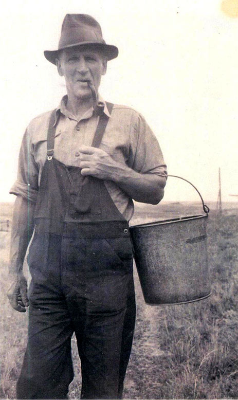 Percival George Barton on his farm in Canada during World War II.  Photo taken by Mary Silvester