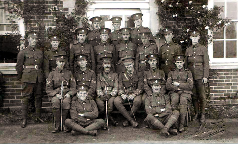 Alfred at Army camp, standing second from the left