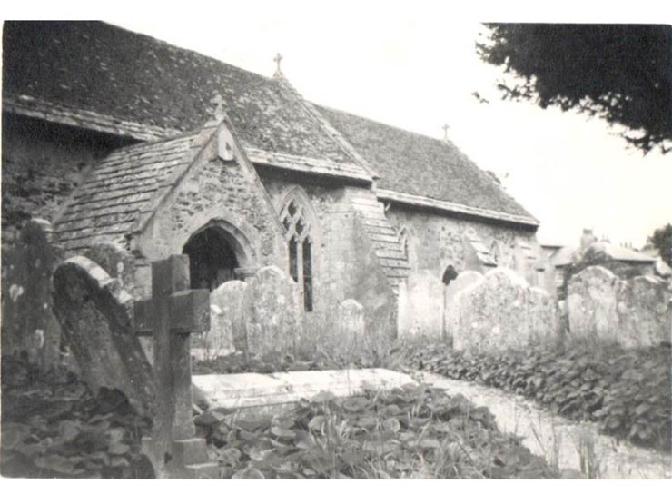 Brighstone – the church shown in a photograph from 1956 