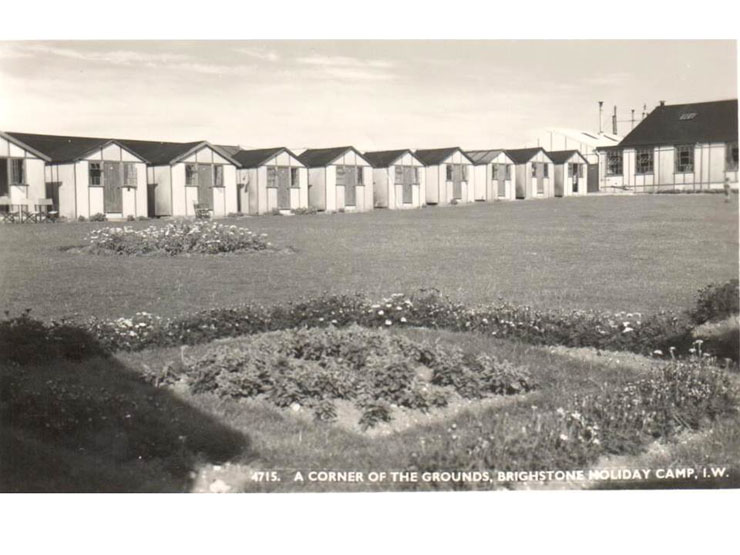 Brighstone holiday camp - a postcard probably from the 1950s showing a corner of the grounds 
