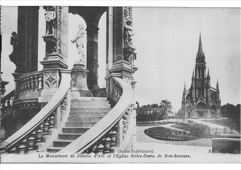 Le Monument de Jeanne d'Arc et l'Eglise Notre-Dame de Bon-Secours