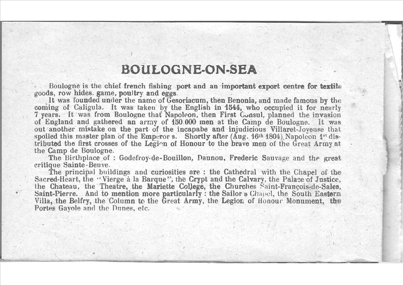Description of Boulogne in English