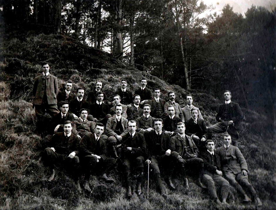 This group of Excise staff was photographed by R Lynch & Co of Elgin.  The central person in the back row with the watch chains is Stewart Child, Helen Kegie’s uncle.  To his left – at the end of the back row is his brother Anthony Gower Child (Gower).  He was in the Excise Department for many years but only spent two in Scotland, 1906 in Aberdeen and 1907 at Elgin and it therefore seems likely that this is a photo from 1907, when Stewart was also based at Elgin.