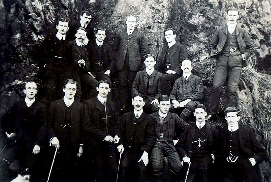 The Scottish work was largely connected to the whisky industry and the Helen Kegie Collection contains a unique set of photographs of Excise staff at that period. This photo shows the Campbeltown Assistants for 1907-8. Stewart is in the centre of the front row and was perhaps visiting them, as he was based in Chester at that time