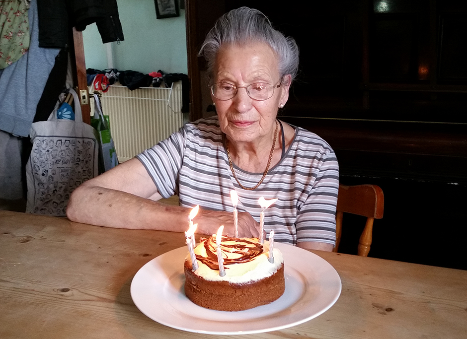 Helen celebrating her 92nd birthday, 2014