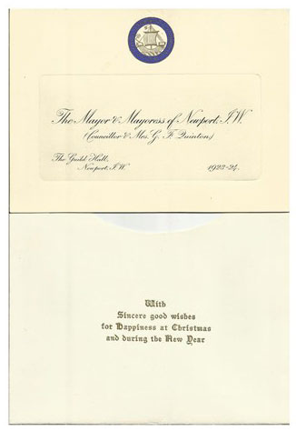 A Christmas greeting from the Mayor and Mayoress in 1923-24