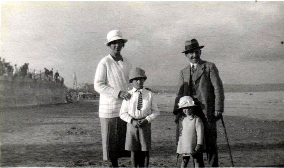 The Taylor family with Cecil and Barbara, a few years before the visit